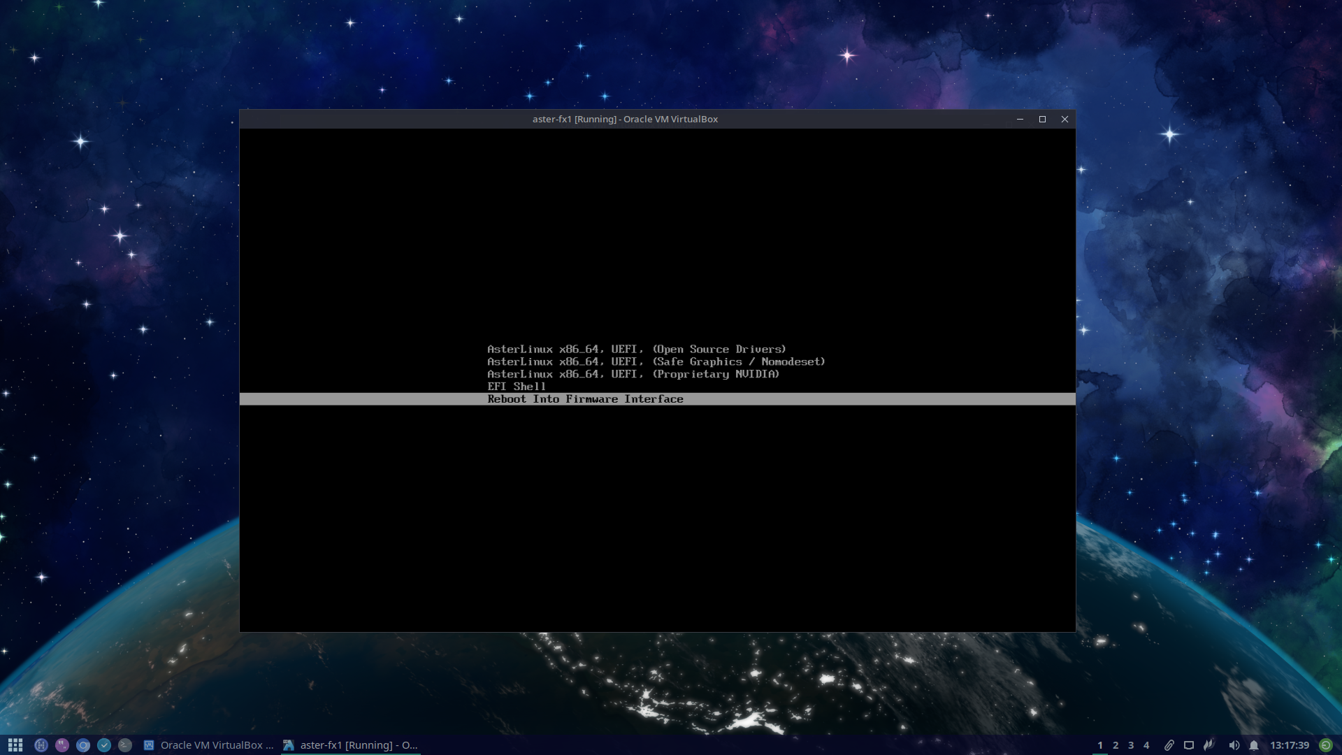 AsterLinux EFI boot screenshot